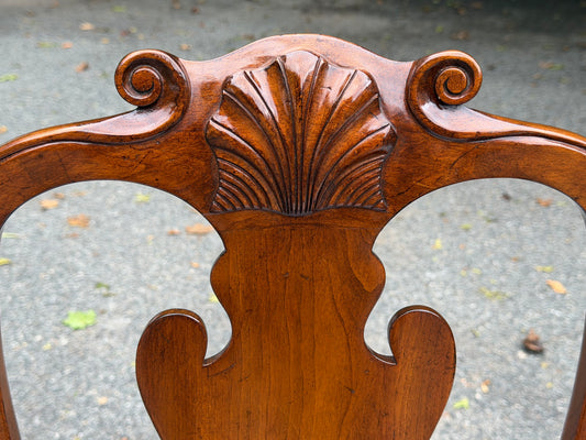 Pair of Solid Cherry Stickley Queen Anne Chairs