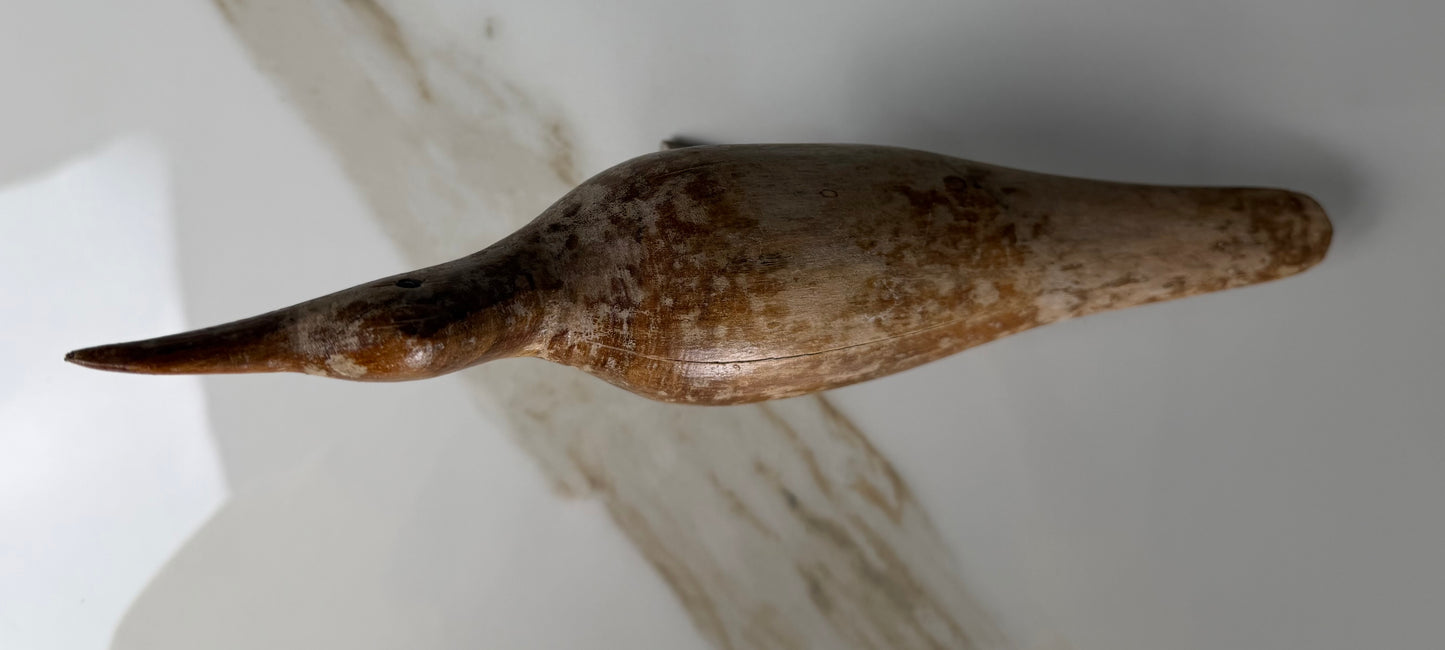 Vintage Hand-Carved Wooden Shorebird