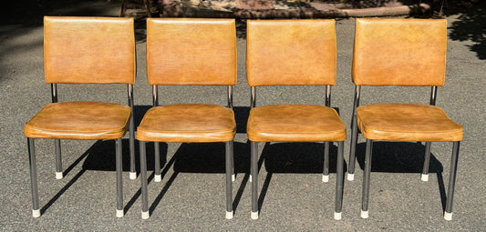 Set of 4 Daystrom Chrome and Vinyl Chairs
