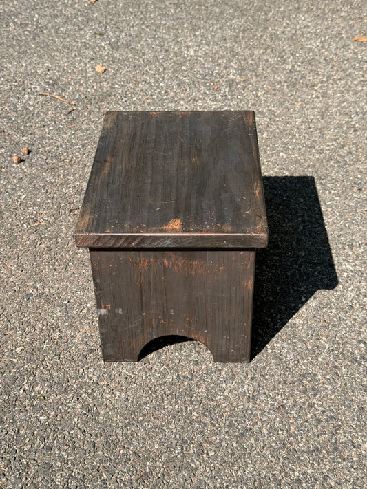 Primitive Farmhouse Small Black Wood Step Stool