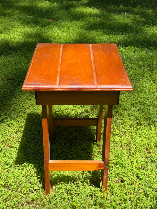 Rustic Wooden Side Table / Plant Stand with 3-Piece Top