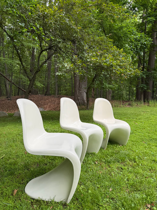 Set up of 3 Mid-Century Modern Panton-Style Sculptural Chairs | Indoor / Outdoor