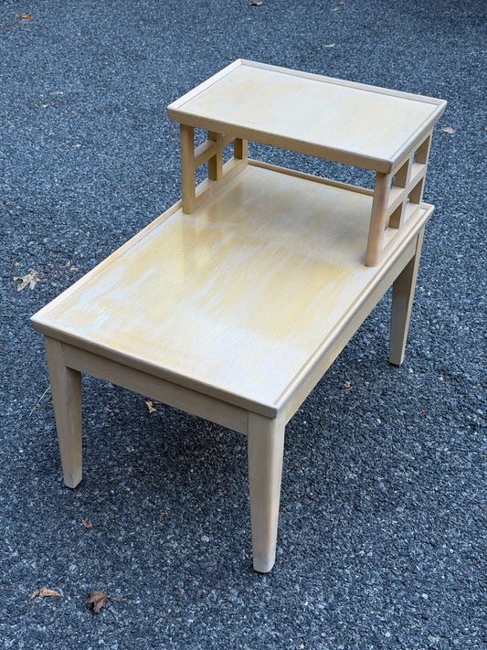 1960s MCM Blonde 2-Tier Step Table