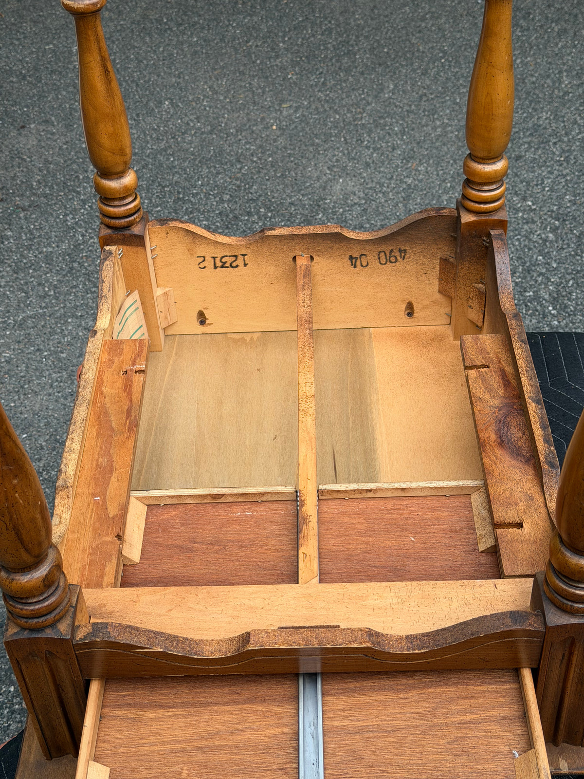 Pair of Solid Wood Apothecary End Tables w/ Patina