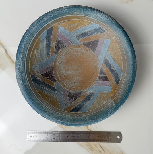 Vintage Southwestern Revival Geometric Ceramic Bowl