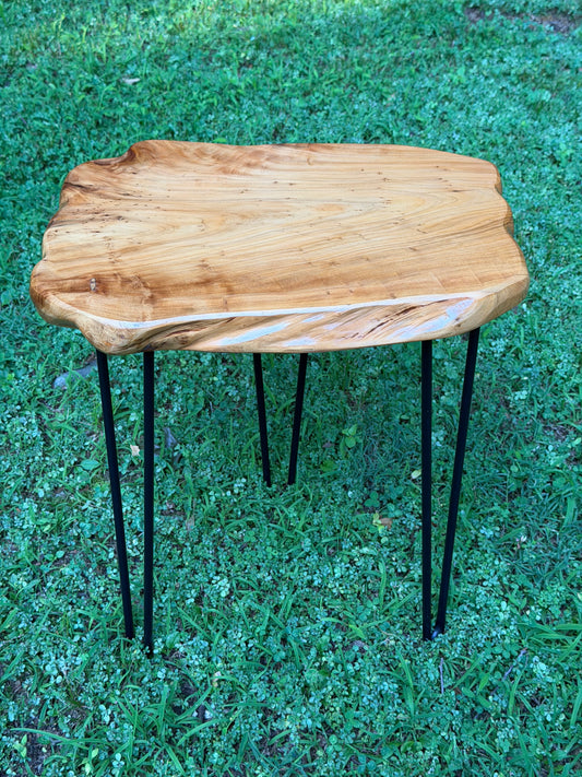 Live Edge Solid Wood Slab Side Table