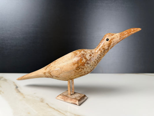 Vintage Hand-Carved Wooden Shorebird
