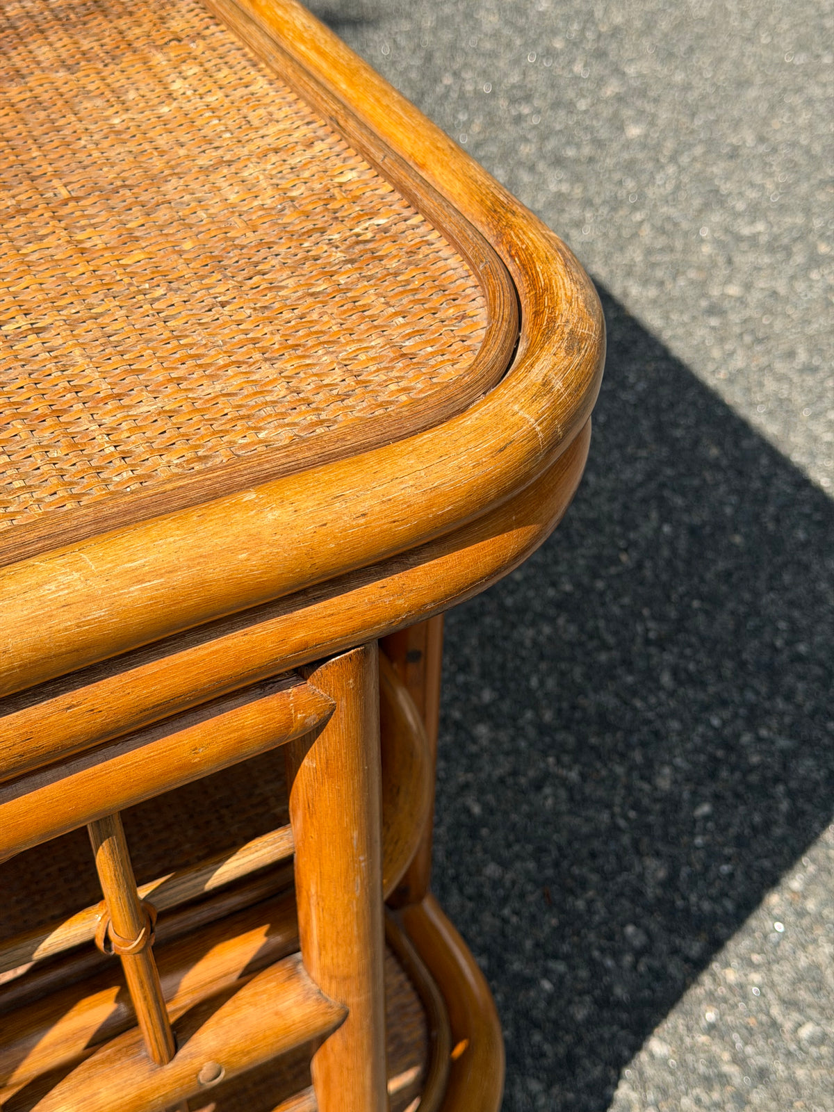 Rattan 3-Tier Swivel Side Table