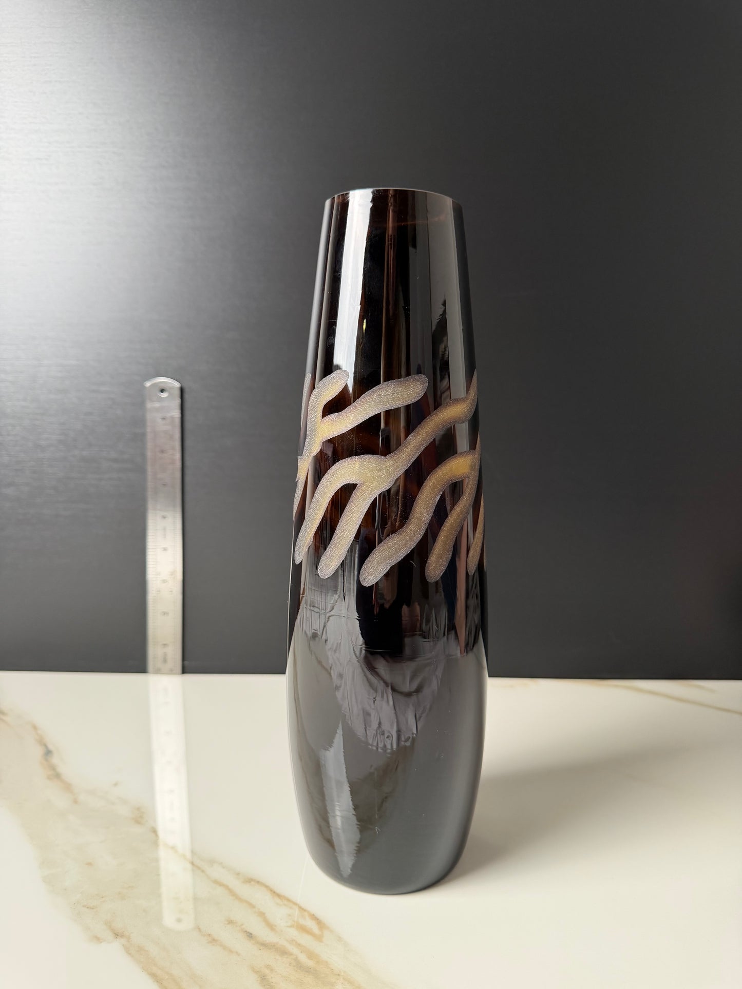 The Mid-Century Amber Swirl Vase