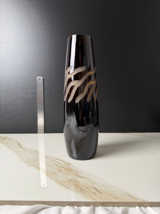 The Mid-Century Amber Swirl Vase