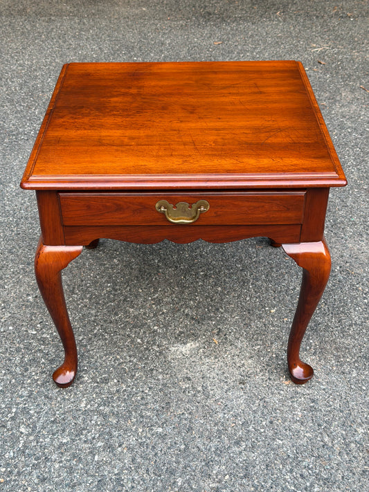 Henkel Harris Single Drawer Solid Cherry End Table