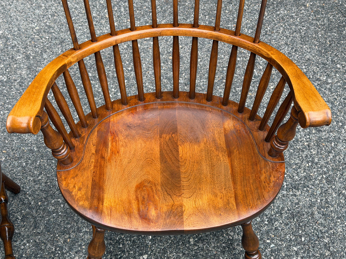 Three S. Bent & Bros Solid Wood Windsor Captain's Chairs