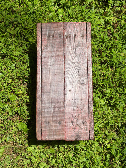 Primitive Distressed Red Wooden Step Stool