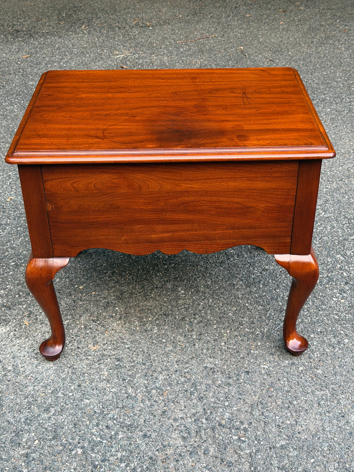 Henkel Harris Double Drawer Solid Cherry End Table