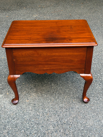 Henkel Harris Double Drawer Solid Cherry End Table