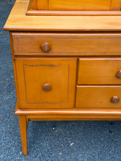 Hale Company MCM Solid Swedish Maple Hutch Credenza Cabinet
