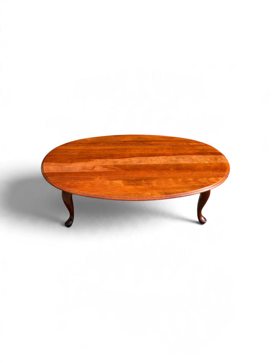 Broyhill Solid Cherry Queen Anne Drop-Leaf Oval Coffee Table