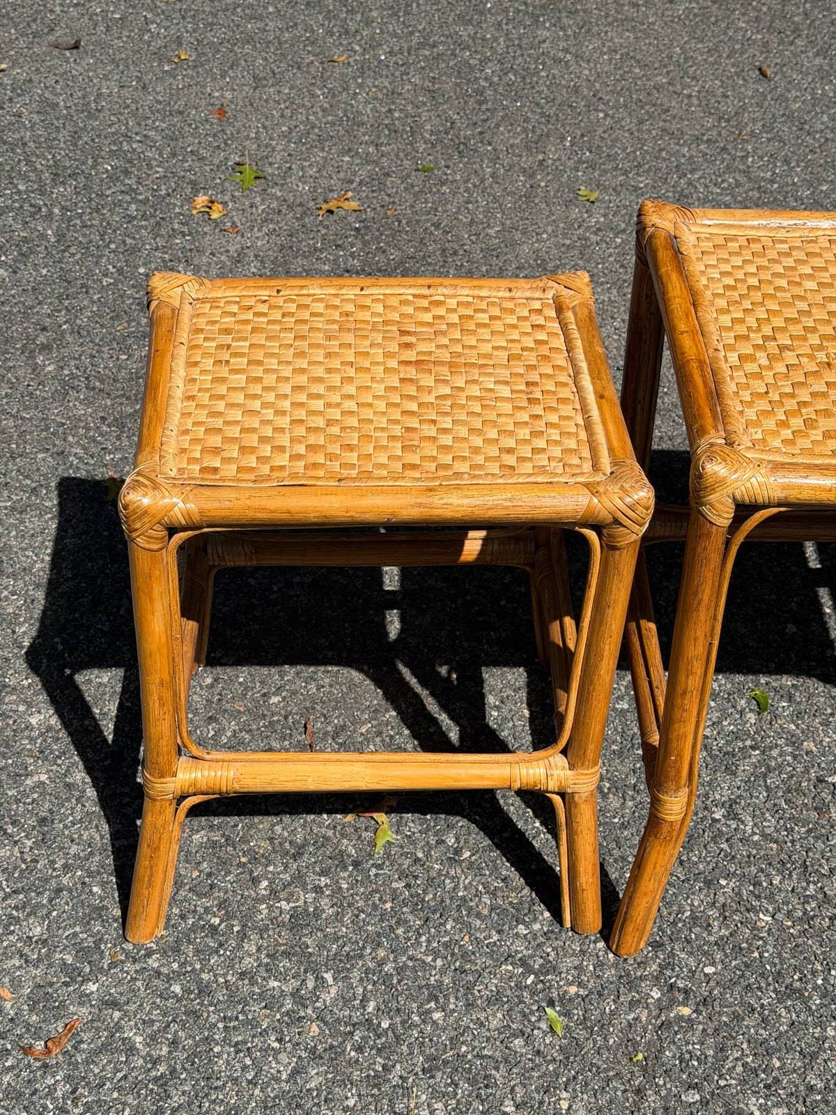 Rattan Nesting Side Tables – Set of 3
