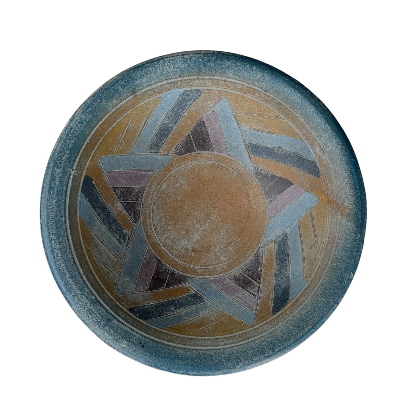 Vintage Southwestern Revival Geometric Ceramic Bowl