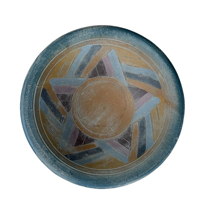 Vintage Southwestern Revival Geometric Ceramic Bowl