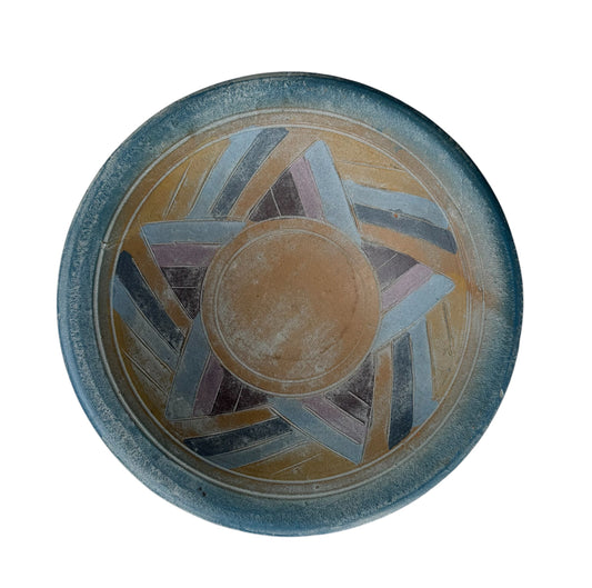Vintage Southwestern Revival Geometric Ceramic Bowl