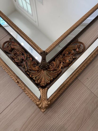 Large Vintage Hollywood Regency Gold Mirror