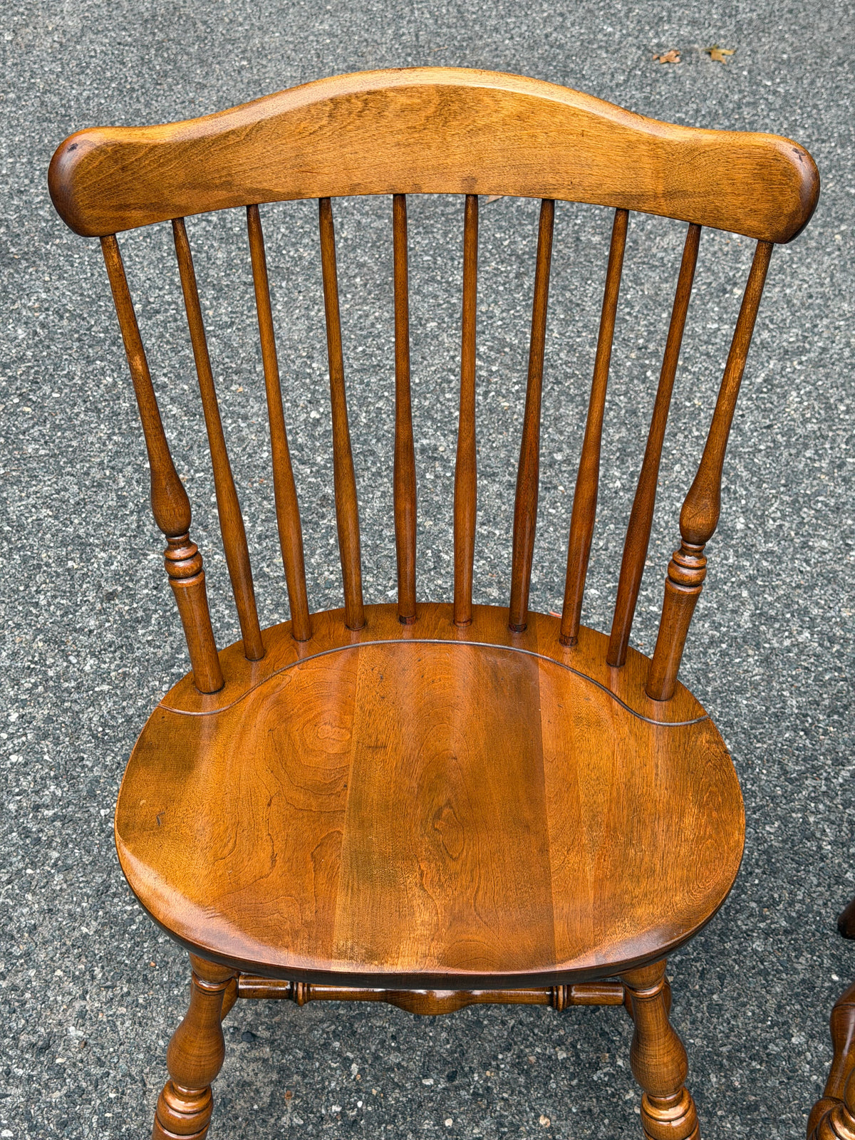 Set of 4 Solid Wood Windsor Dining Chairs (Temple Stuart and S. Bent & Bros)