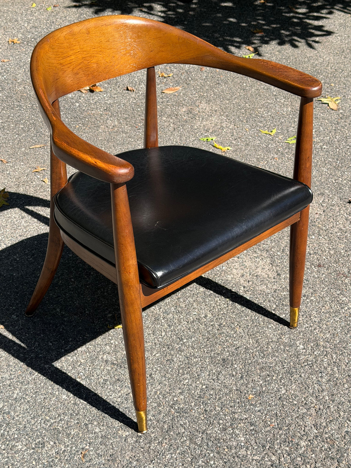 1970s Boling Chair Co. Mid-Century Modern Walnut Desk Chair