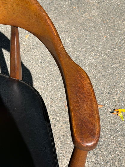 1970s Boling Chair Co. Mid-Century Modern Walnut Desk Chair