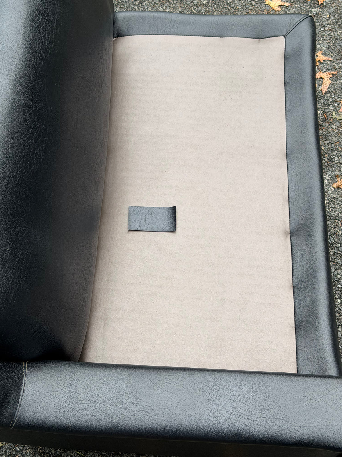 1960s MCM Black Vinyl 2-Piece Modular Sofa