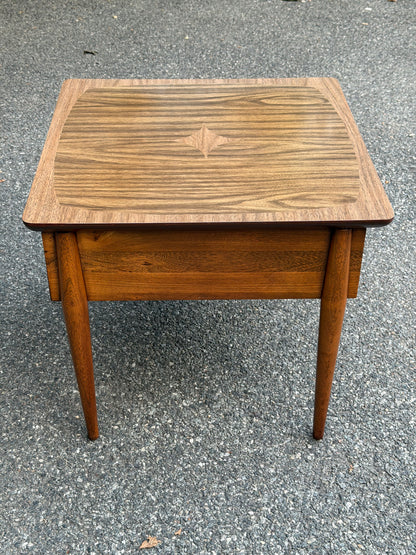 MCM Walnut-Toned Side Table / Nightstand