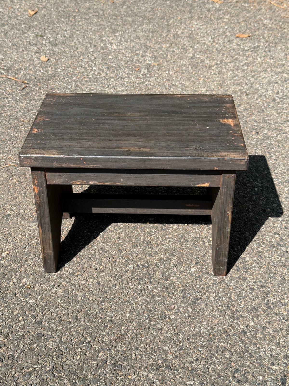 Primitive Farmhouse Small Black Wood Step Stool