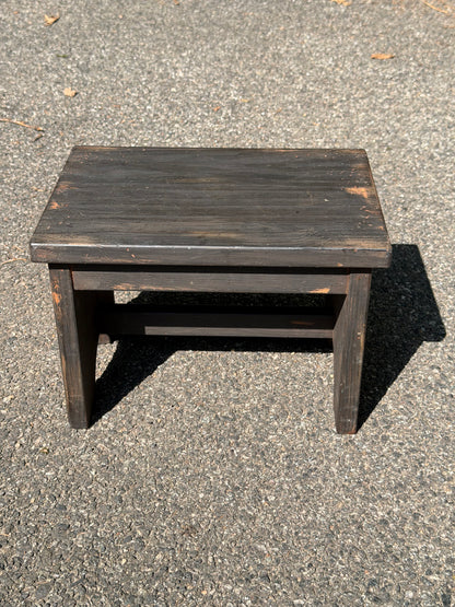 Primitive Farmhouse Small Black Wood Step Stool