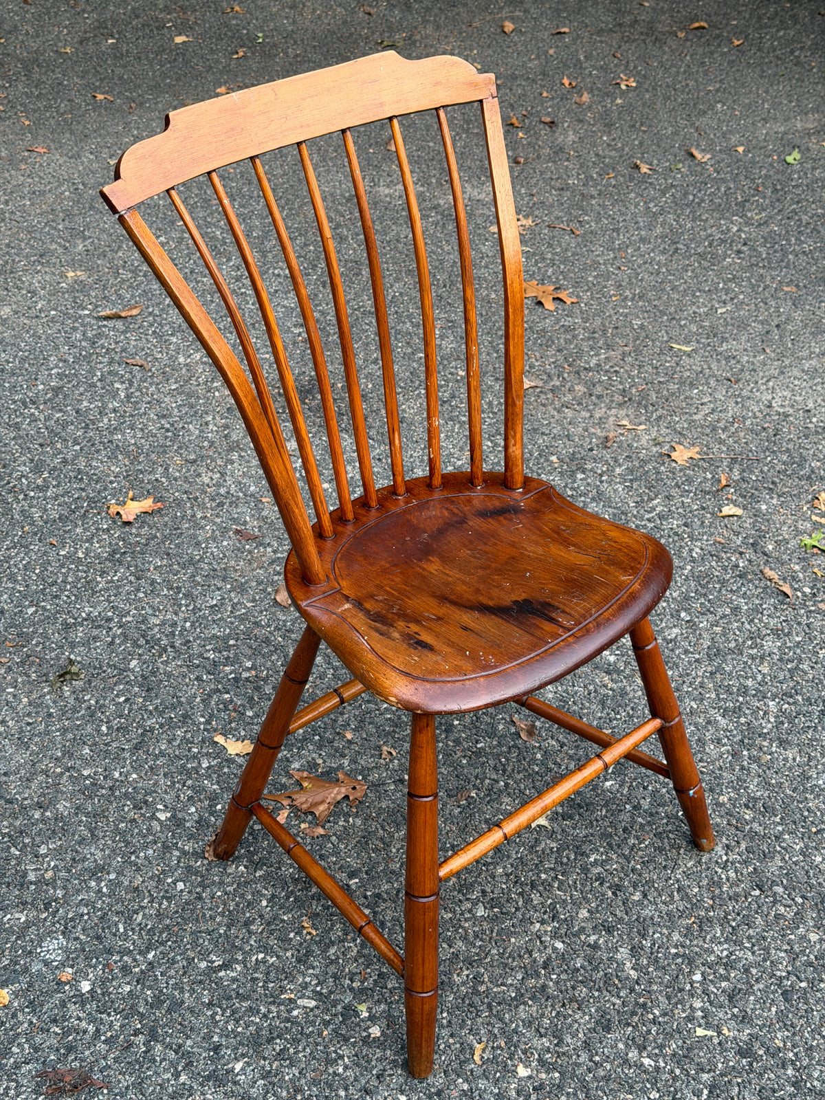 19th-Century Bamboo-Turned Windsor Spindle-Back Side Chair