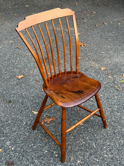 19th-Century Bamboo-Turned Windsor Spindle-Back Side Chair