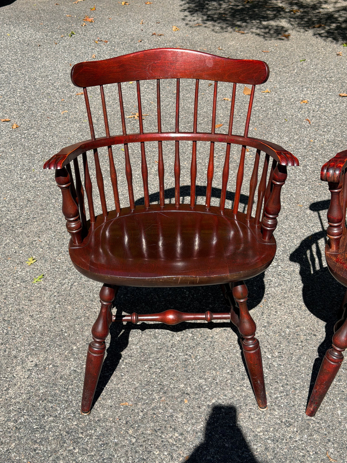 Pair of Nichols & Stone Windsor Armchairs w/ Cushions