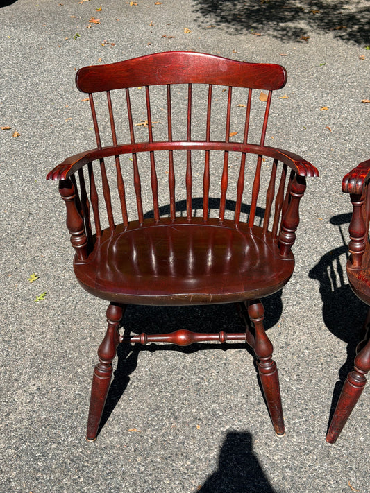 Pair of Nichols & Stone Windsor Armchairs w/ Cushions