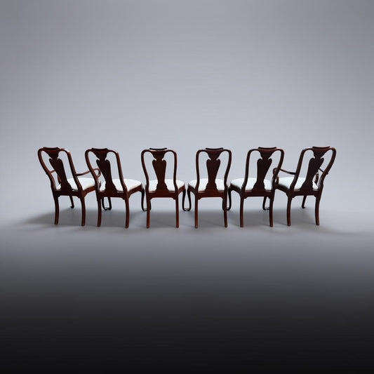 Set of 5 Vintage Councill Mahogany Queen Anne Dining Chairs (+ 1 Free Matching Side Chair)
