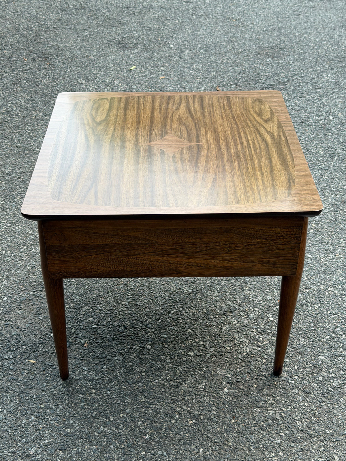 MCM Walnut-Toned Side Table / Nightstand