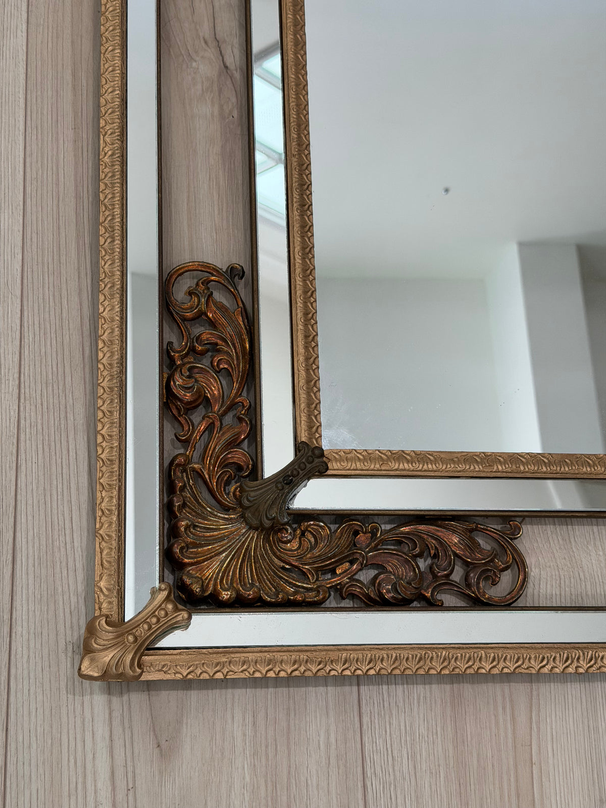 Large Vintage Hollywood Regency Gold Mirror