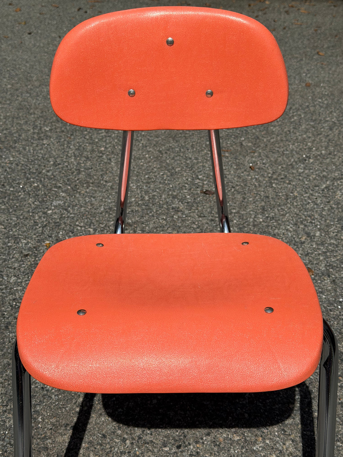 Set of 4 Carter Craft Peach / Coral Stacking Chairs