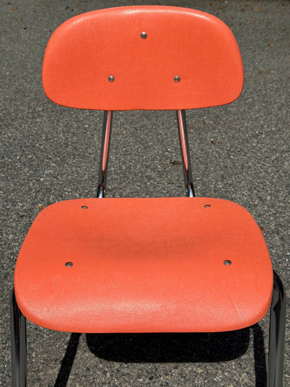 Set of 4 Carter Craft Peach / Coral Stacking Chairs