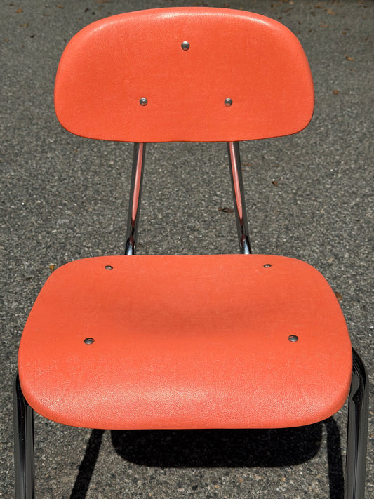 Set of 4 Carter Craft Peach / Coral Stacking Chairs