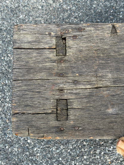 Weathered Barn Wood Bench / Primitive Farmhouse Decor with Chipped Paint