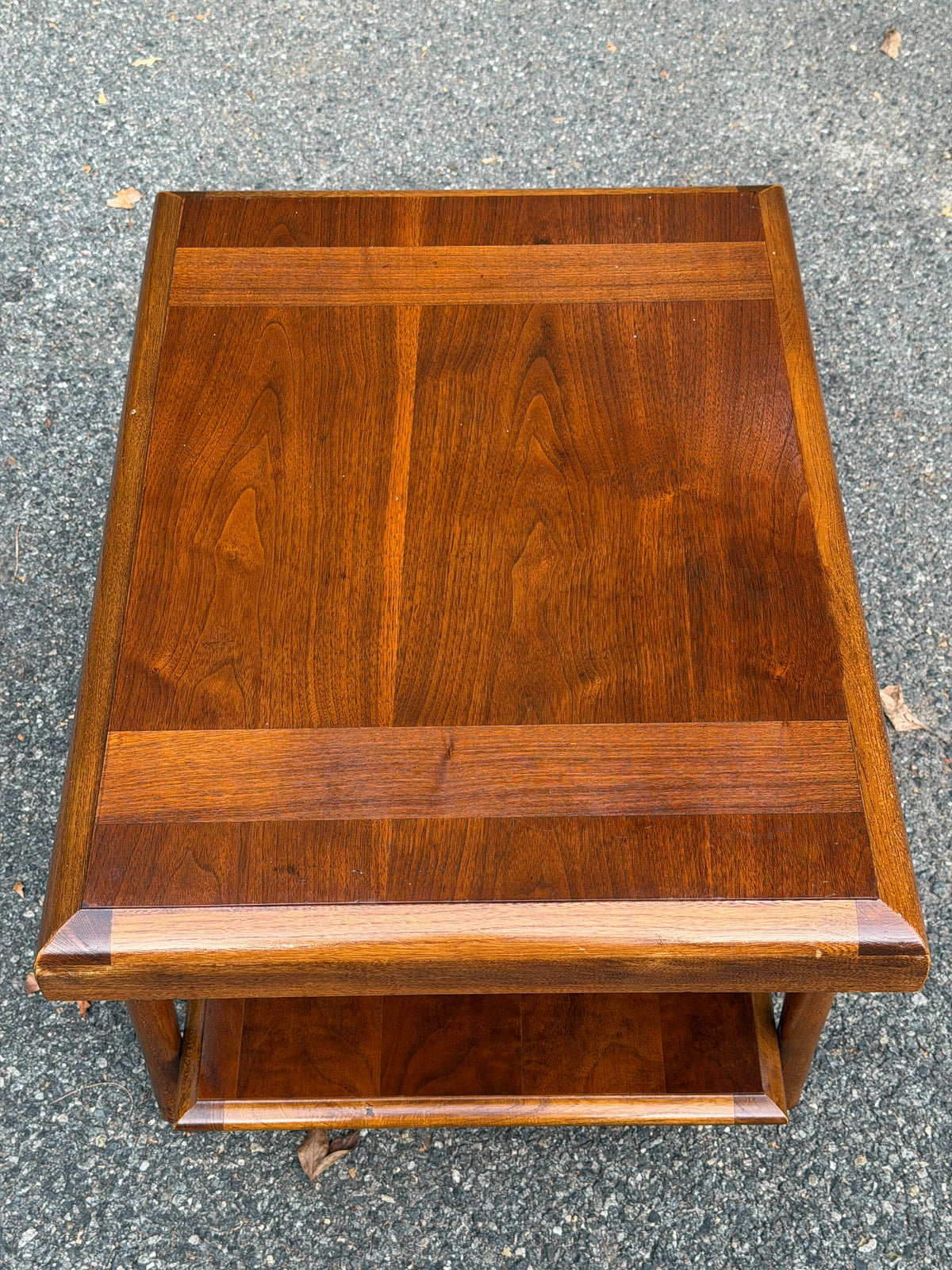 1962 Lane "Pueblo" Mid-Century Modern Walnut Two-Tier End Table