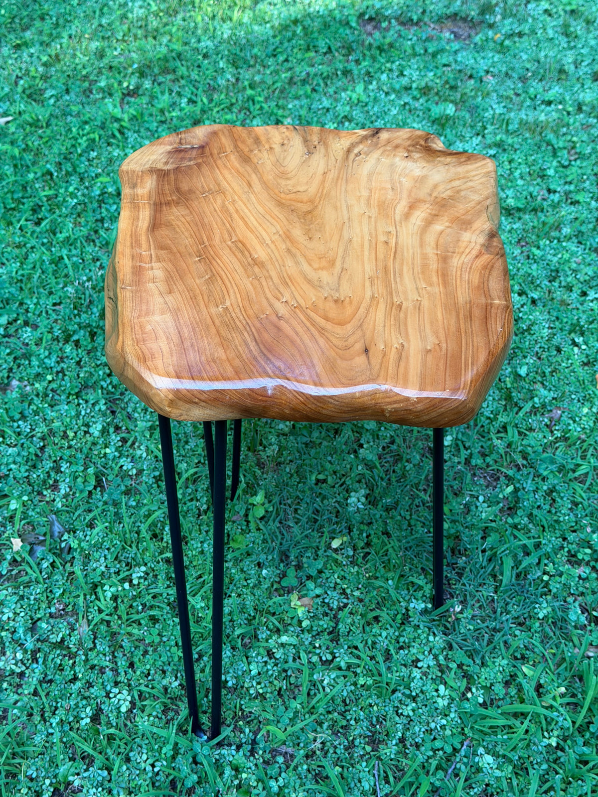 Live Edge Solid Wood Slab Side Table