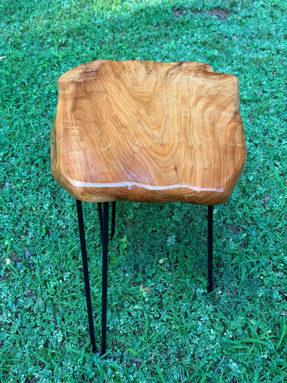 Live Edge Solid Wood Slab Side Table