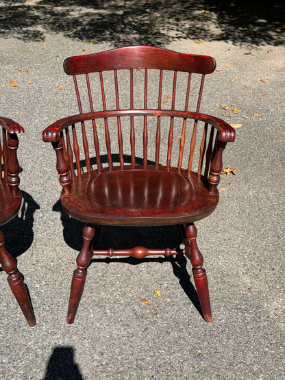 Pair of Nichols & Stone Windsor Armchairs w/ Cushions