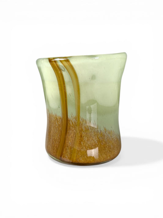 Earth-Toned Swirled Art Glass Tumbler/Vessel