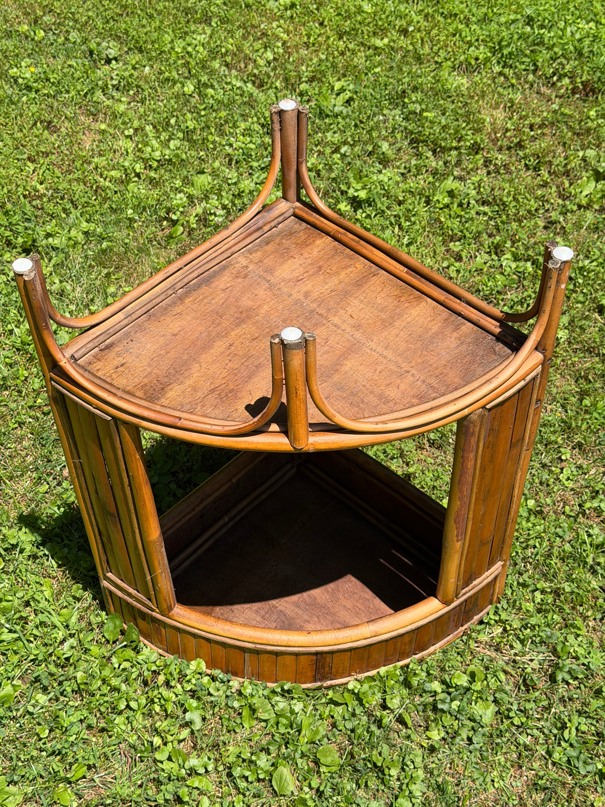 Rattan 3-Tier Corner Shelf